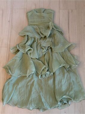 Billy J Lanica Strapless Ruffled Evening Dress NWT